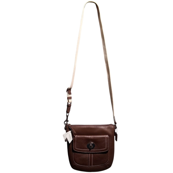 Coach Handbags - Coach Hamilton brown pebbled leather swingpack crossbody shoulder bag